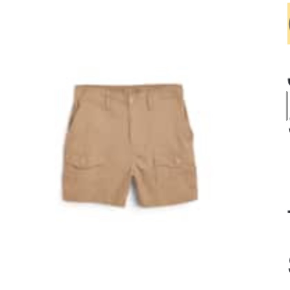 one 5 one women’s linen blend Cargo Shorts - Tan size small